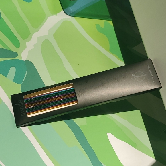 SWZLE Stainless Metal Reusable Rainbow Color Straw Set 4 + Cleaning Brush NIB - Picture 1 of 3